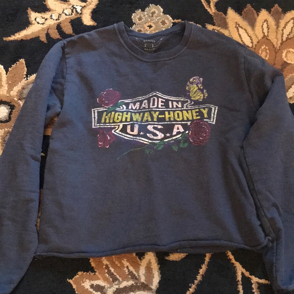 Bandit brand cropped dark gray sweatshirt